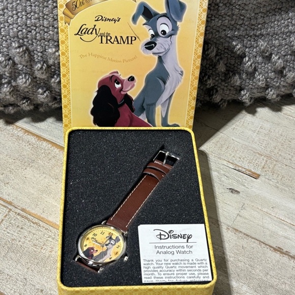 Rare In Box❤️Disney Lady and the Tramp 50th Anniversary Watch - Picture 2 of 7